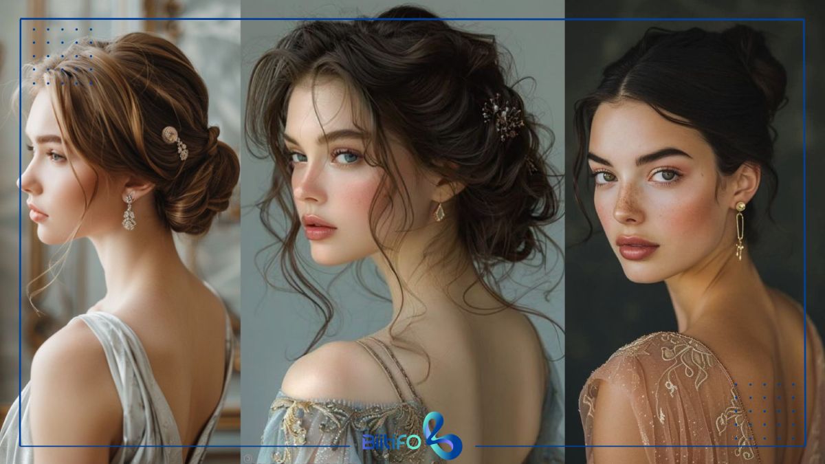 شینیون با یقه لباس باز