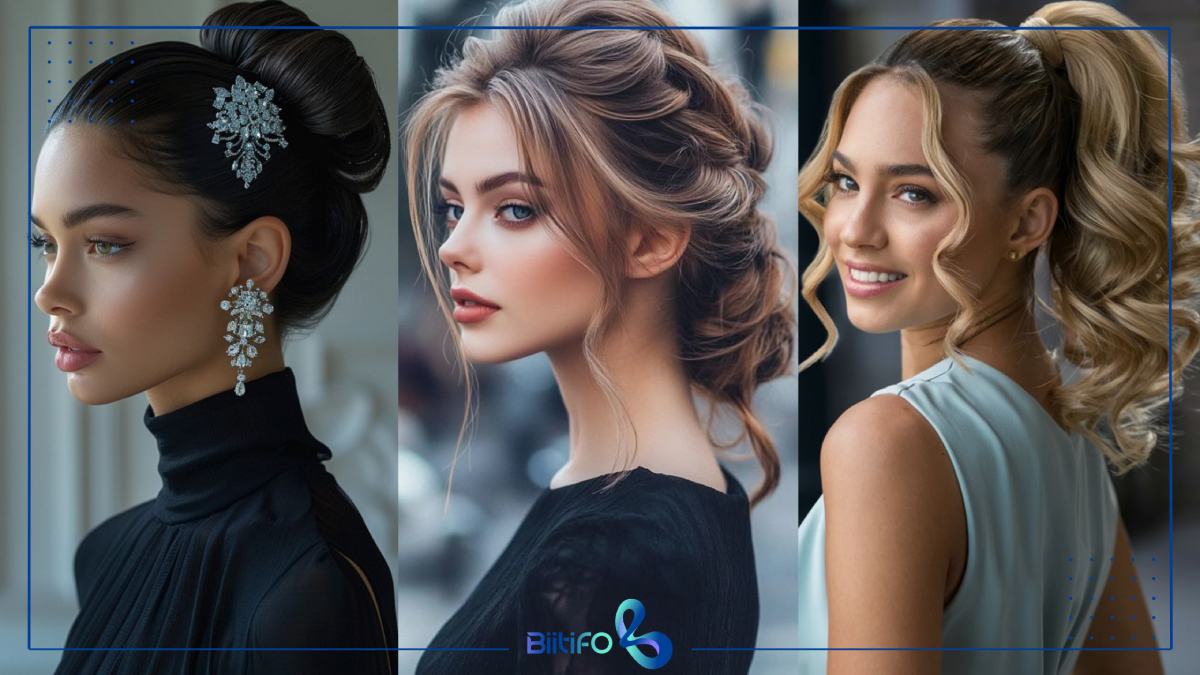 شینیون با یقه لباس بسته