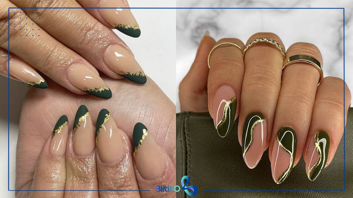 طراحی ترکیبی سبز یشمی و کرمی با خط طلایی