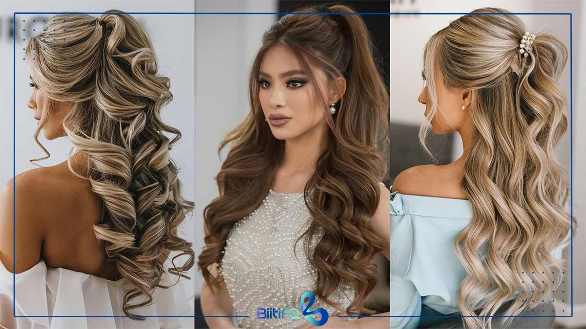 مدل موی دم اسبی نیمه باز برای عروسی