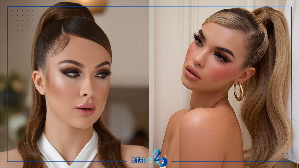 مدل مو دم اسبی با فرق کج