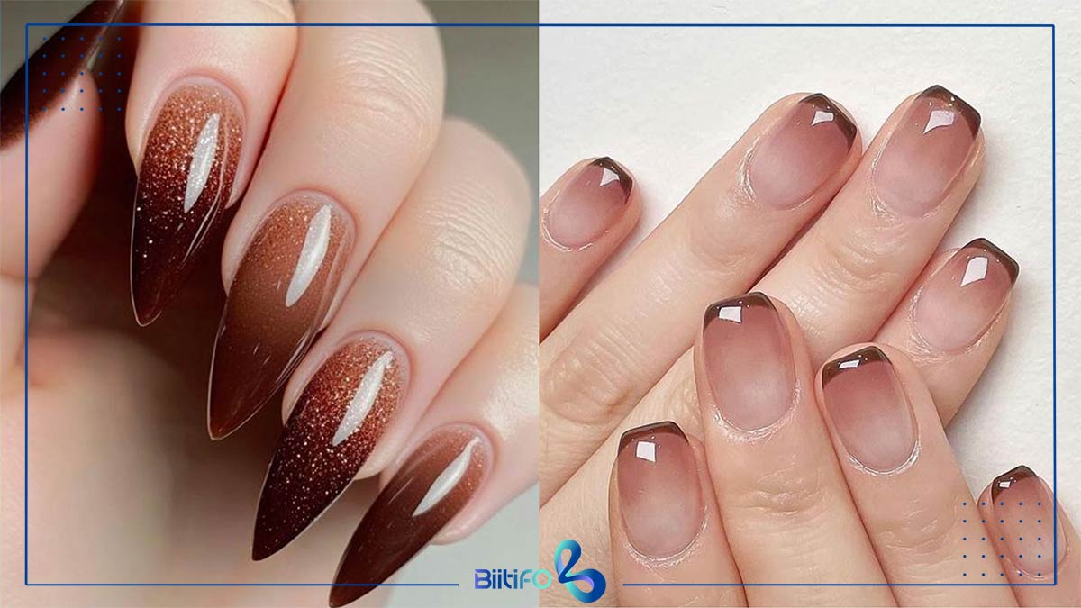 طرح ناخن آمبره پاییزی