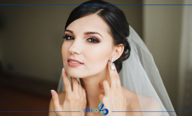 میکاپ عروس با موی مشکی