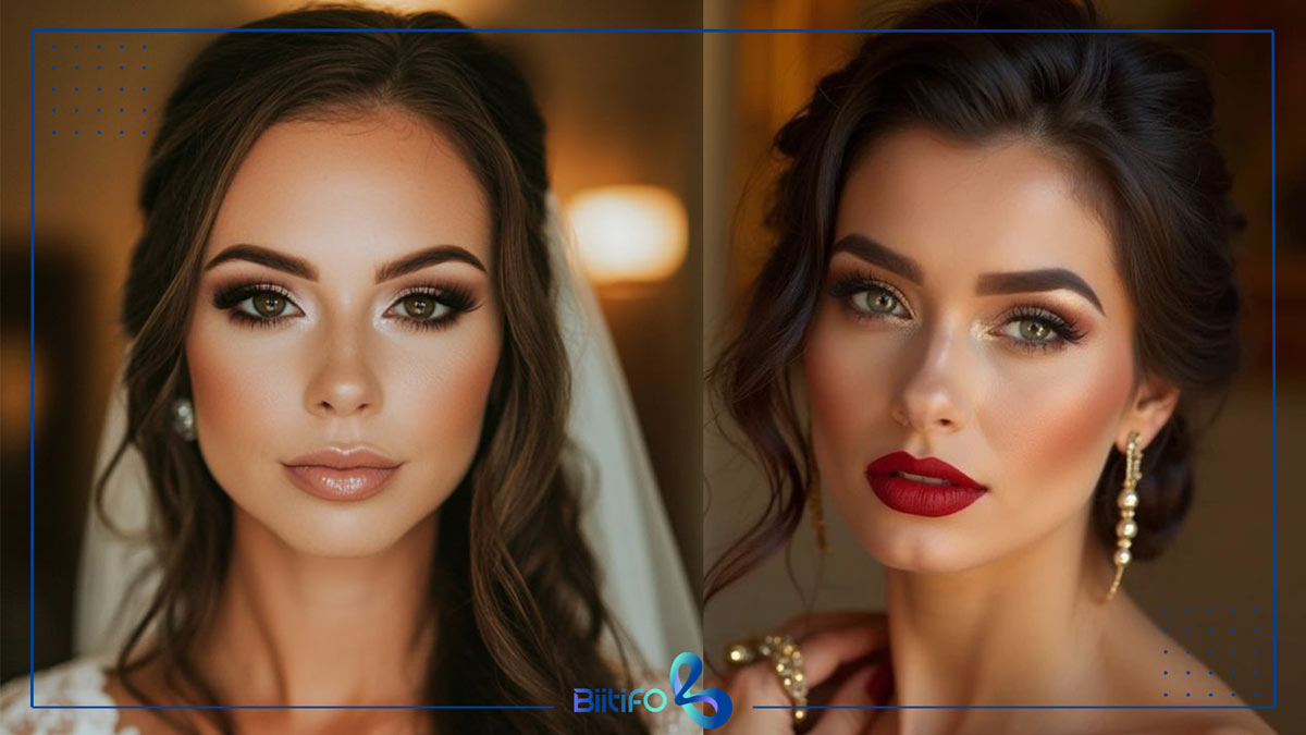 میکاپ چشم مناسب برای عروس با موی مشکی