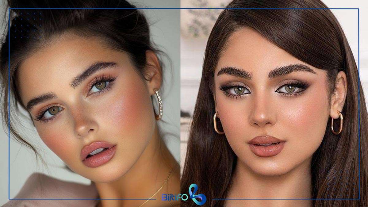 آرایش صورت گرد و سبزه