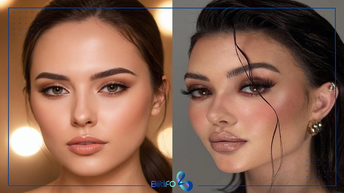 آرایش صورت گرد و گندمی