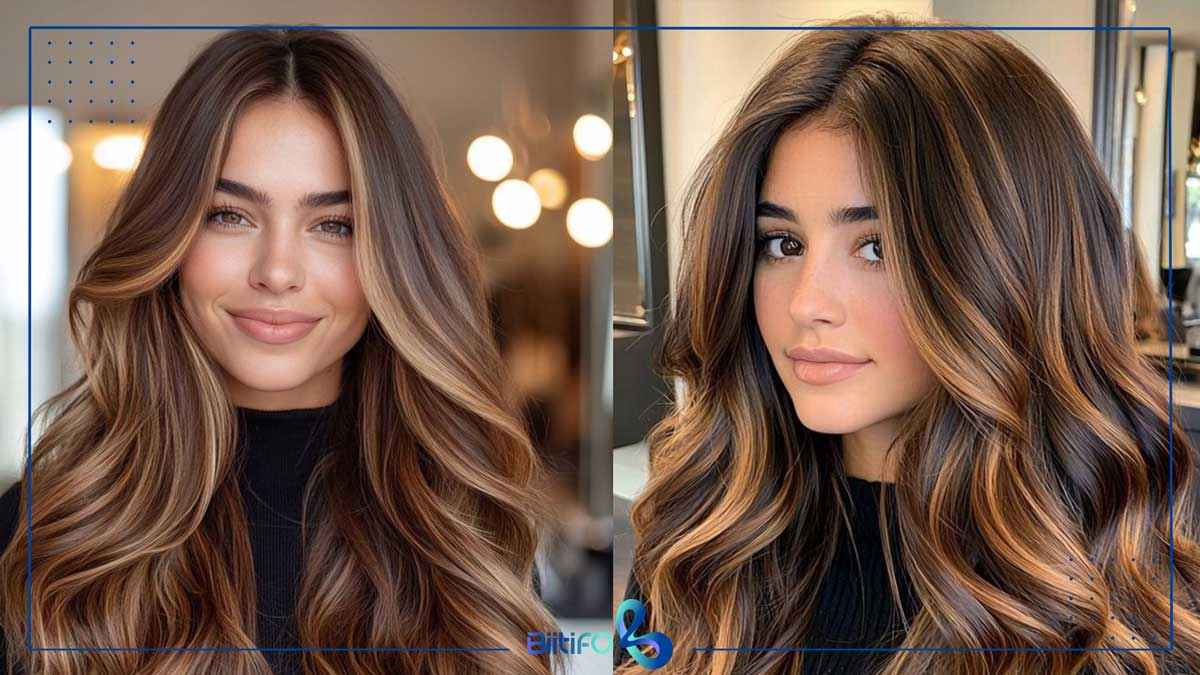 هایلایت عسلی روی زمینه قهوه‌ای