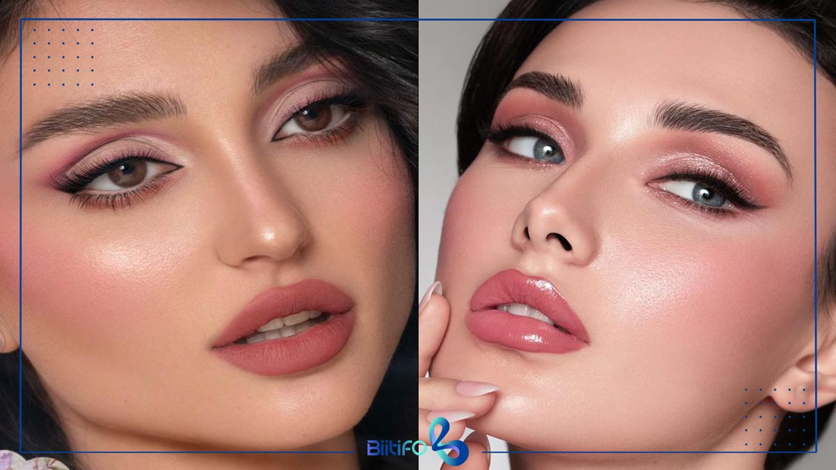 آرایش لب برای صورت گرد و تپل