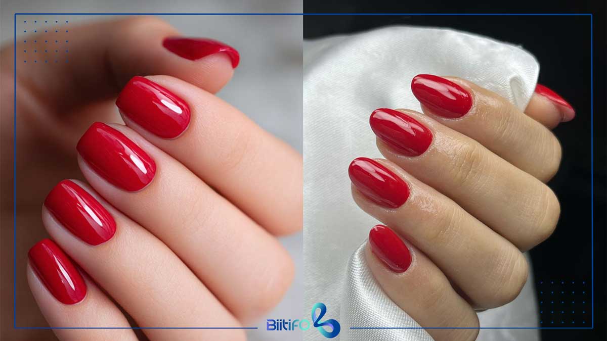طراحی ناخن با لاک ژل قرمز
