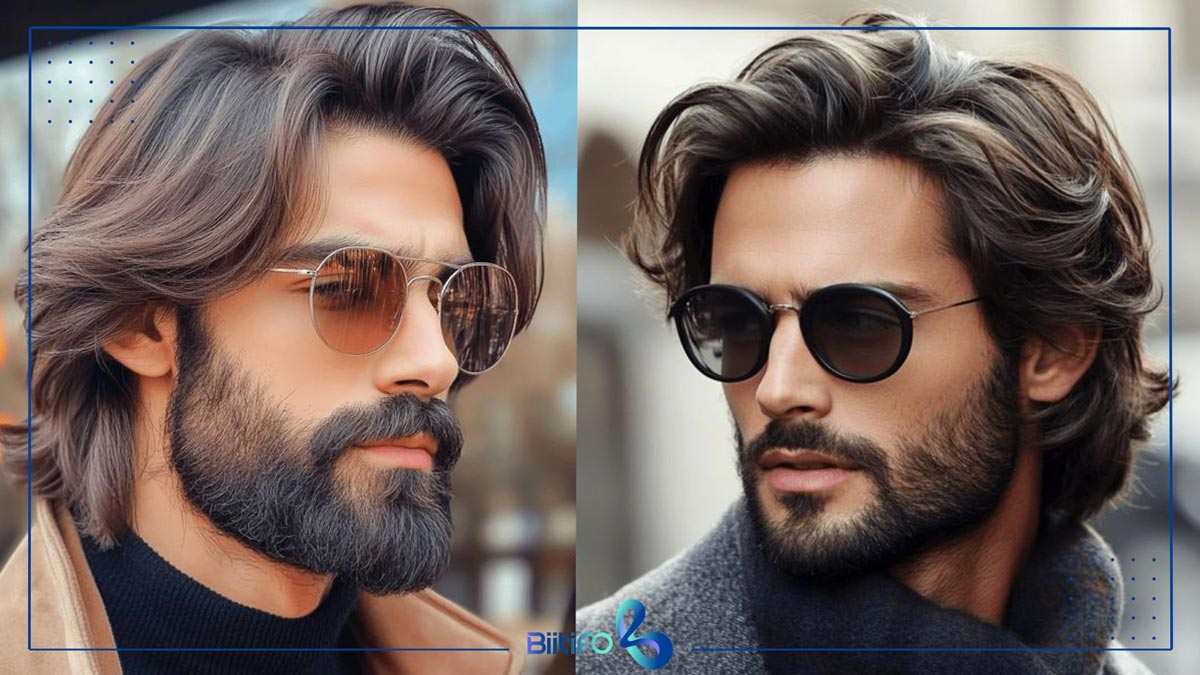 مدل موی نیمه‌بلند با فرق کج
