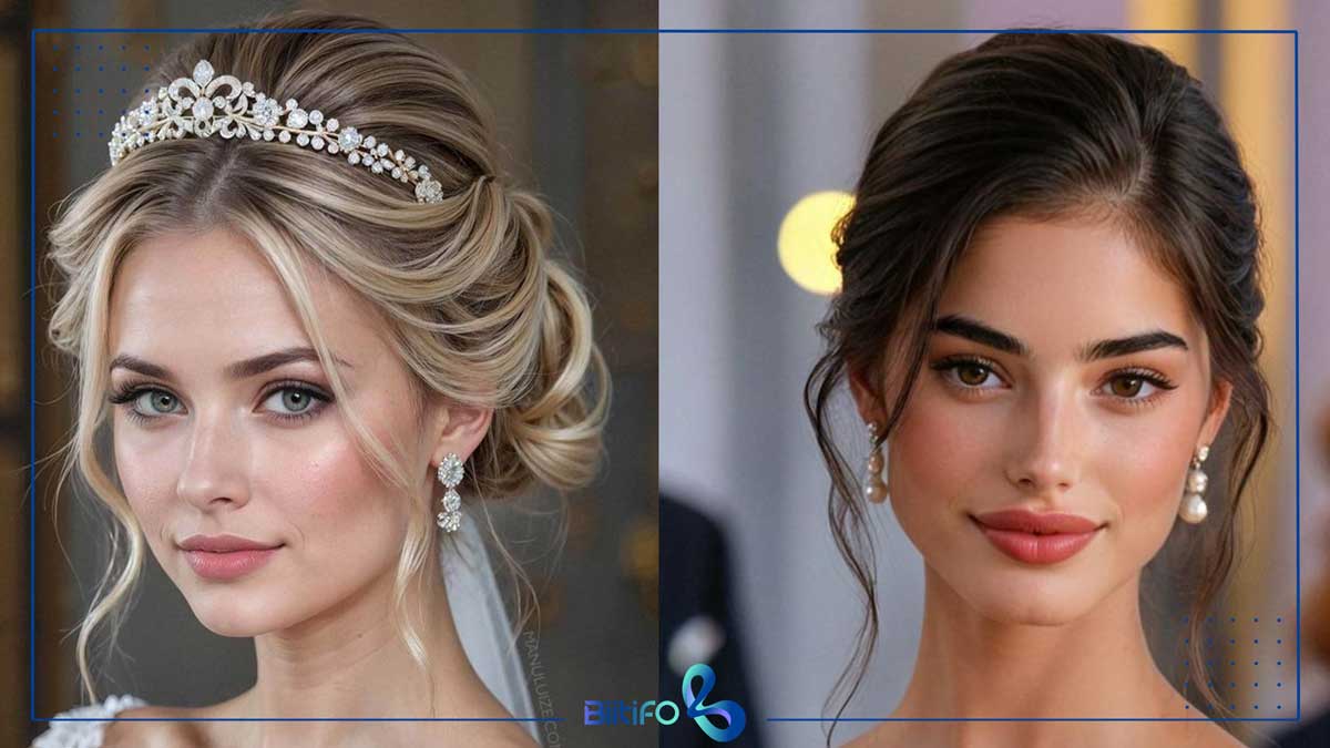 میکاپ عروس مدل روسی با لب صورتی طبیعی