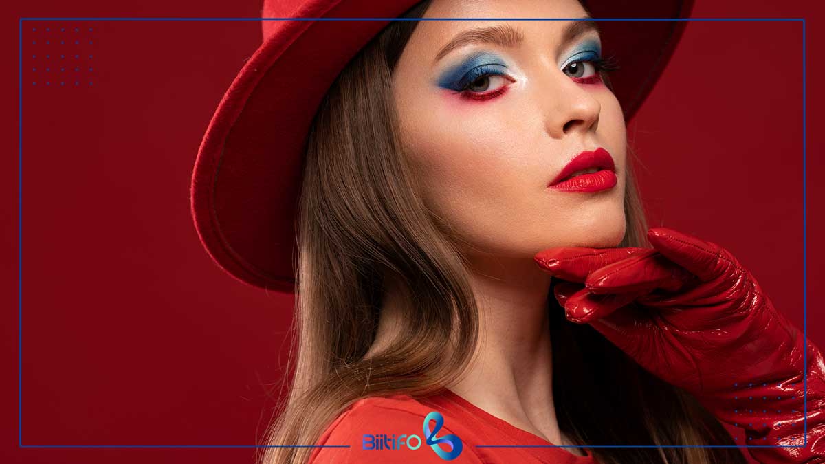 آرایش چشم با رژ قرمز