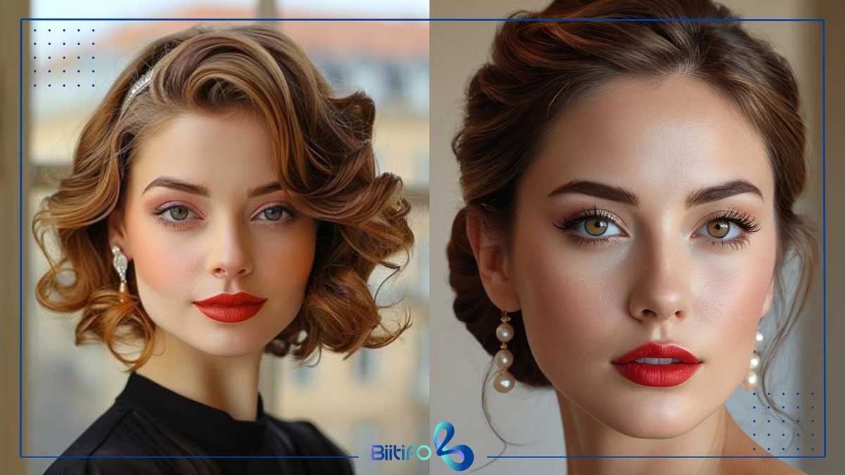 میکاپ با رژ قرمز گوجه‌ای